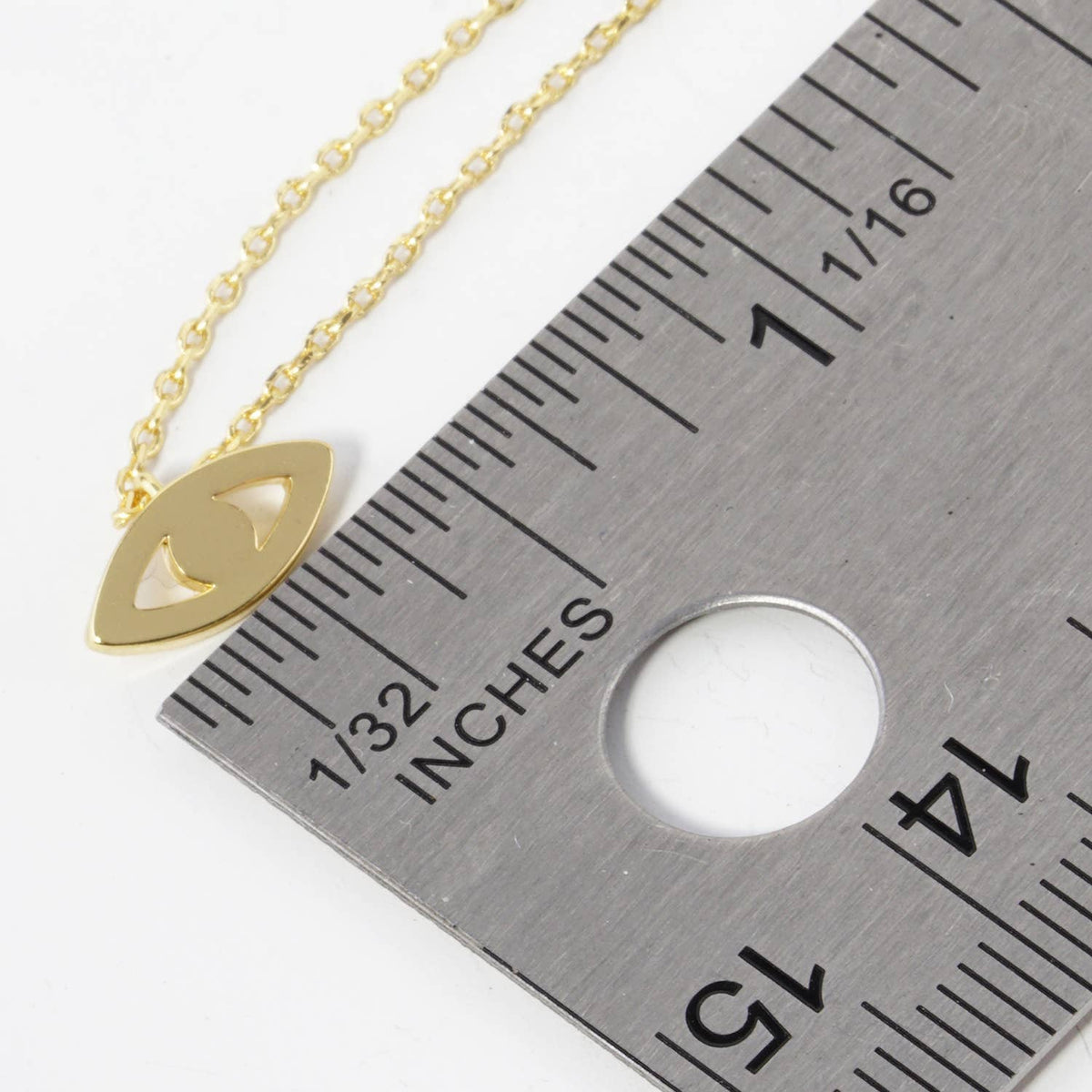 18K Gold Dipped Brass Evil Eye Pendant Necklace