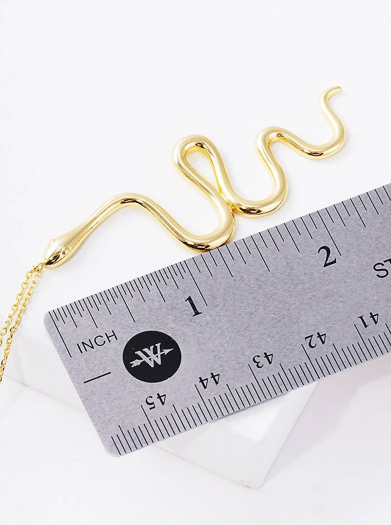 Gold Plated Dangling Snake Necklace