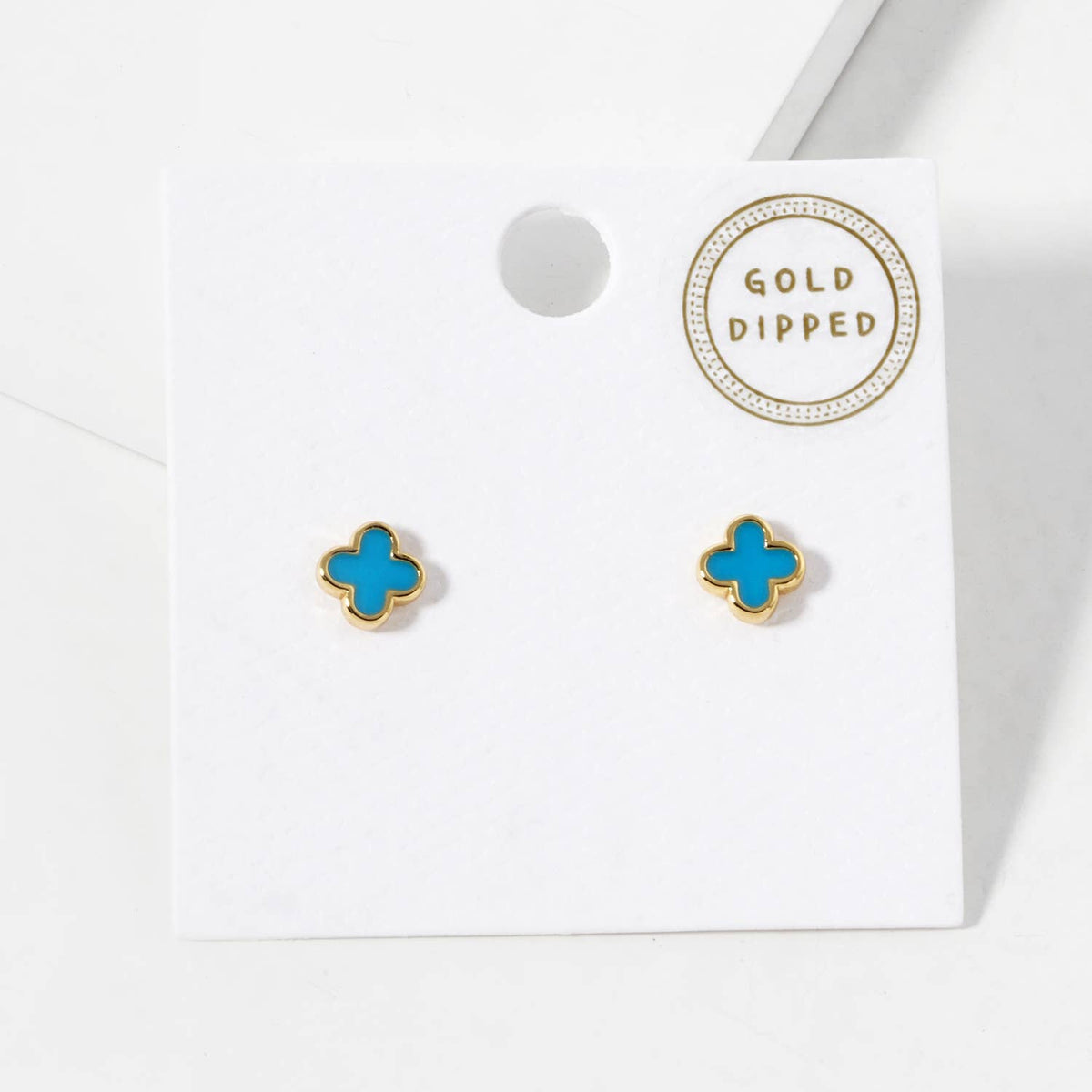 Dainty Clover Stud Earrings | Minimalist Lucky Four-Leaf