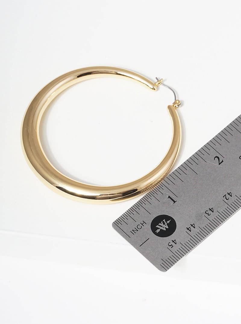 Gold Plated Thin Hoop Earrings