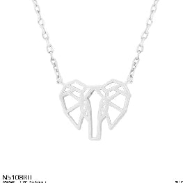 Geometric Origami Elephant Pendant Necklace