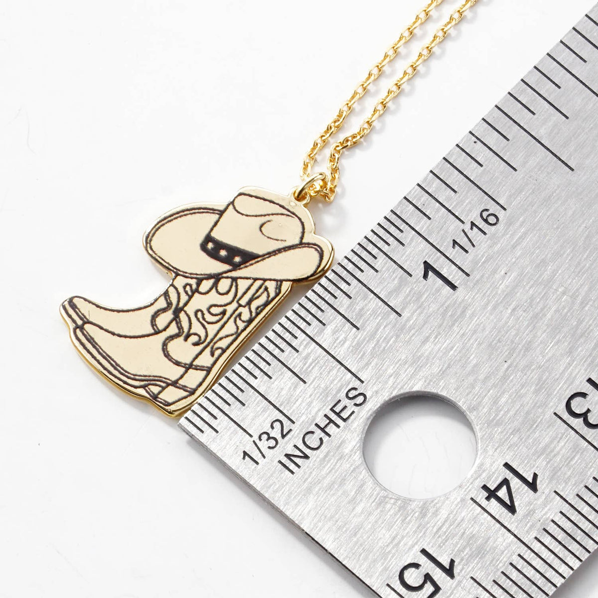 Western Cowboy Boot & Hat Charm Pendant Necklace