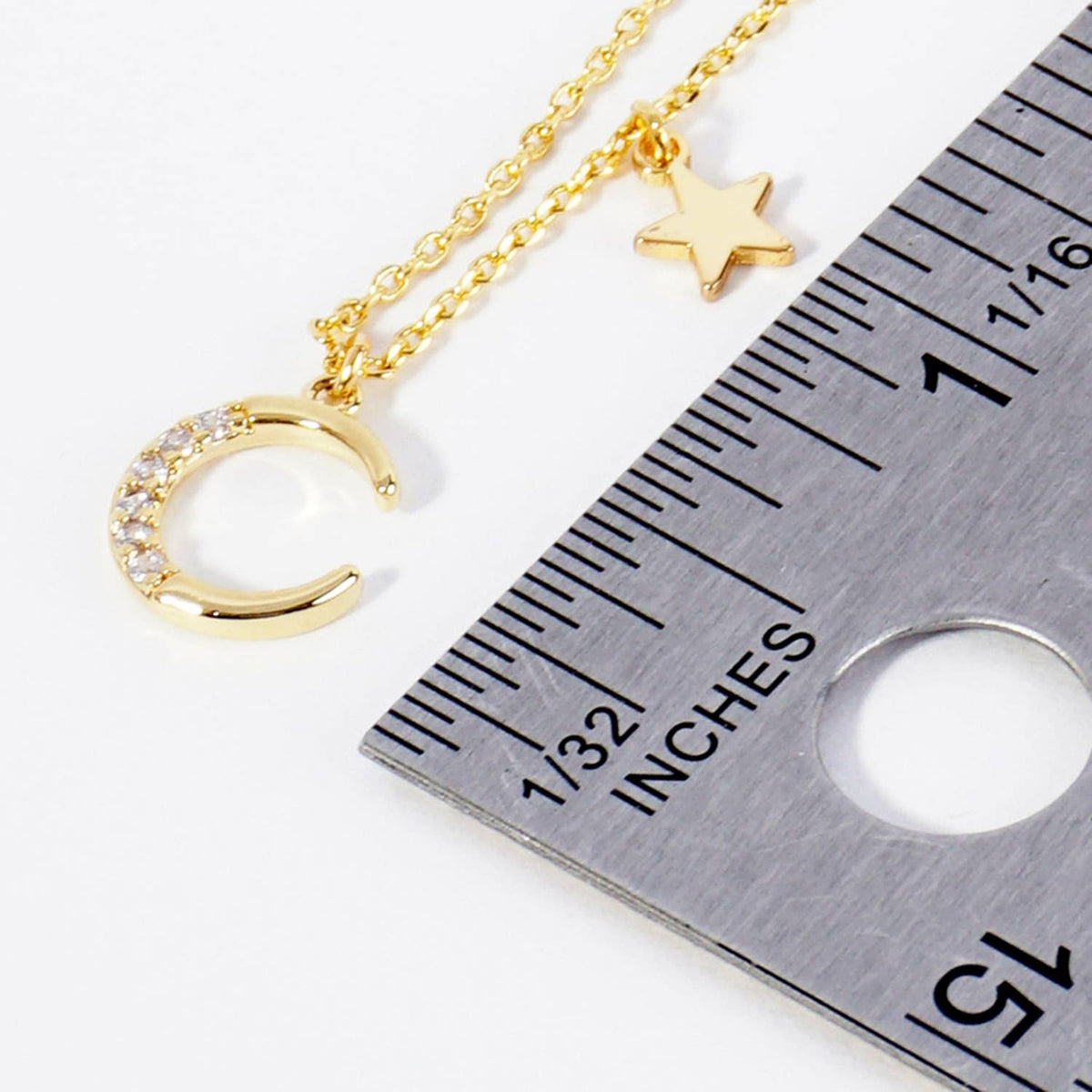 Celestial Moon and Star Cubic Zirconia Charm Anklet
