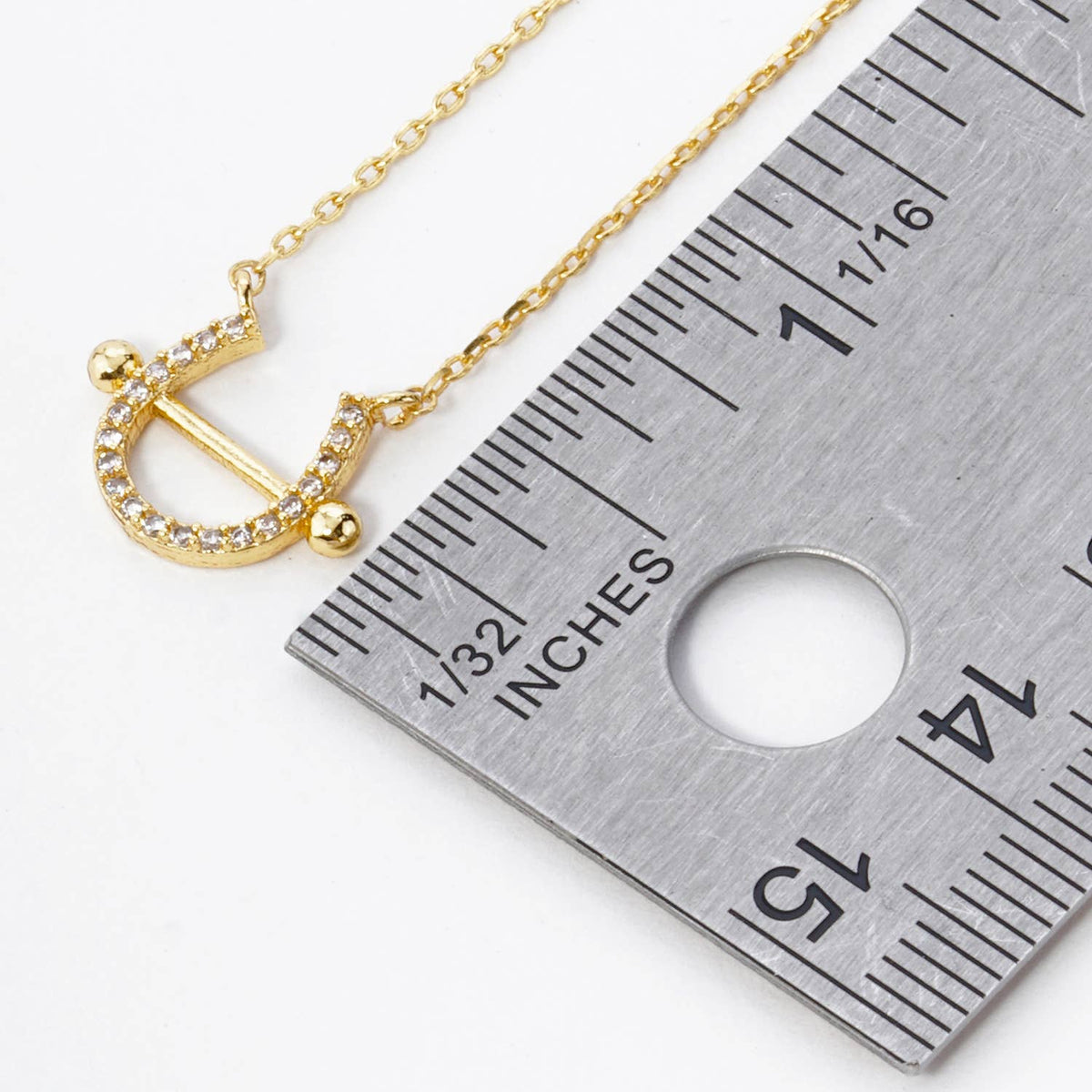 Pave Horseshoe Pendant Necklace / 18K Gold Dipped