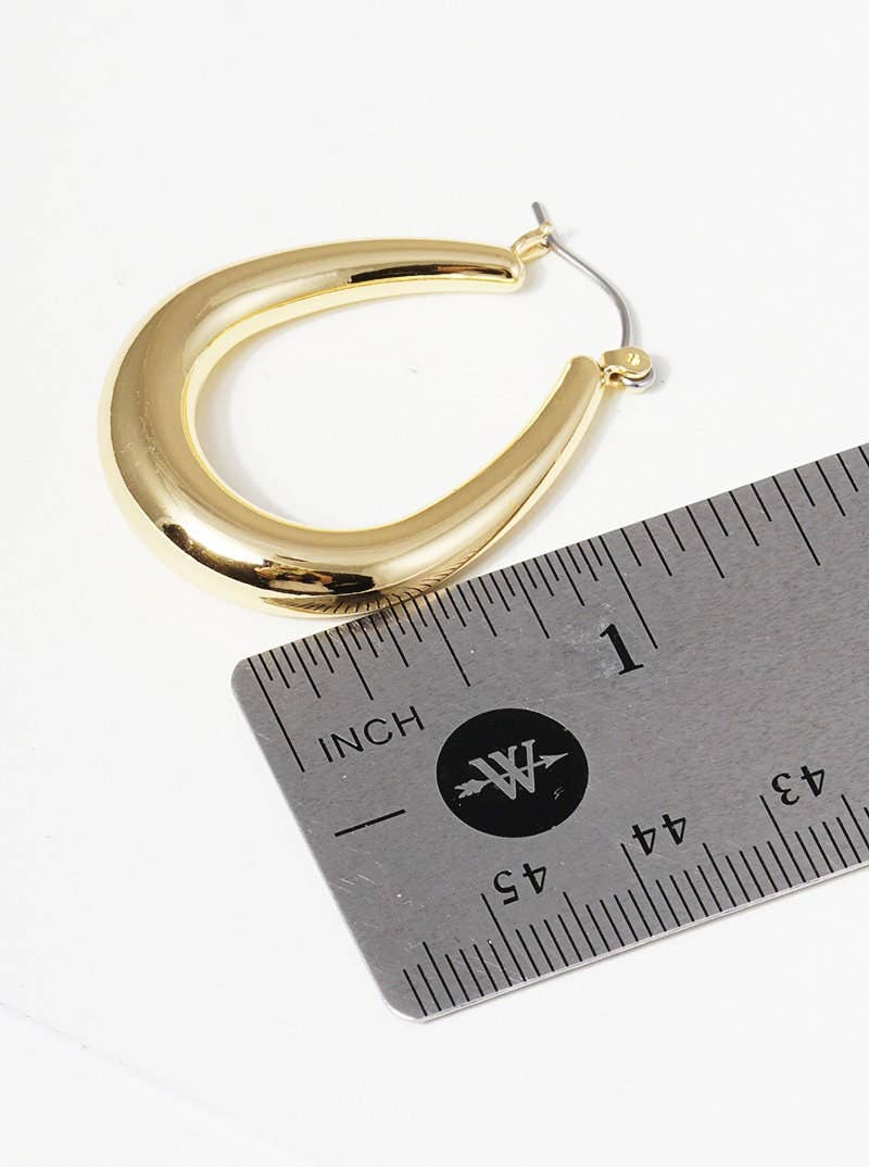 Gold Plated U Shaped Hoop Earrings
