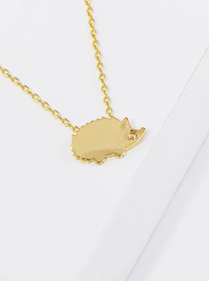 Gold Plated Hedgehog Necklace