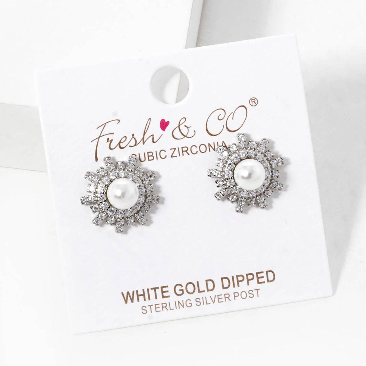 Freshwater Pearl Sunburst Stud Earrings