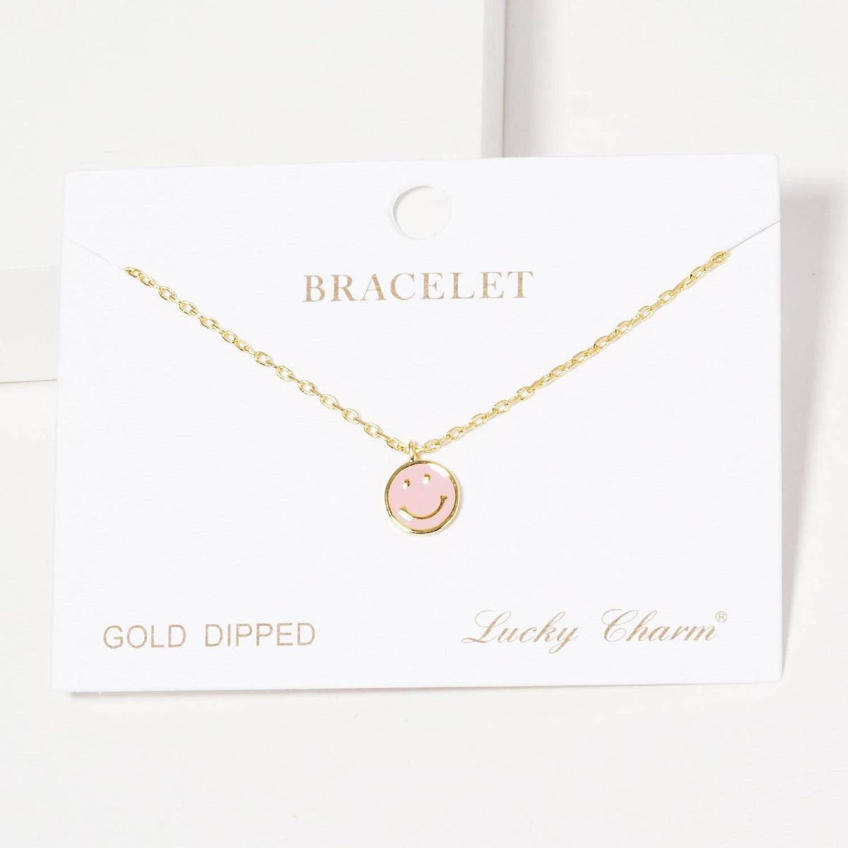 Gold Plated Smiley Face Chain Bracelet