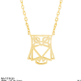Minimalist Geometric Owl Charm Necklace