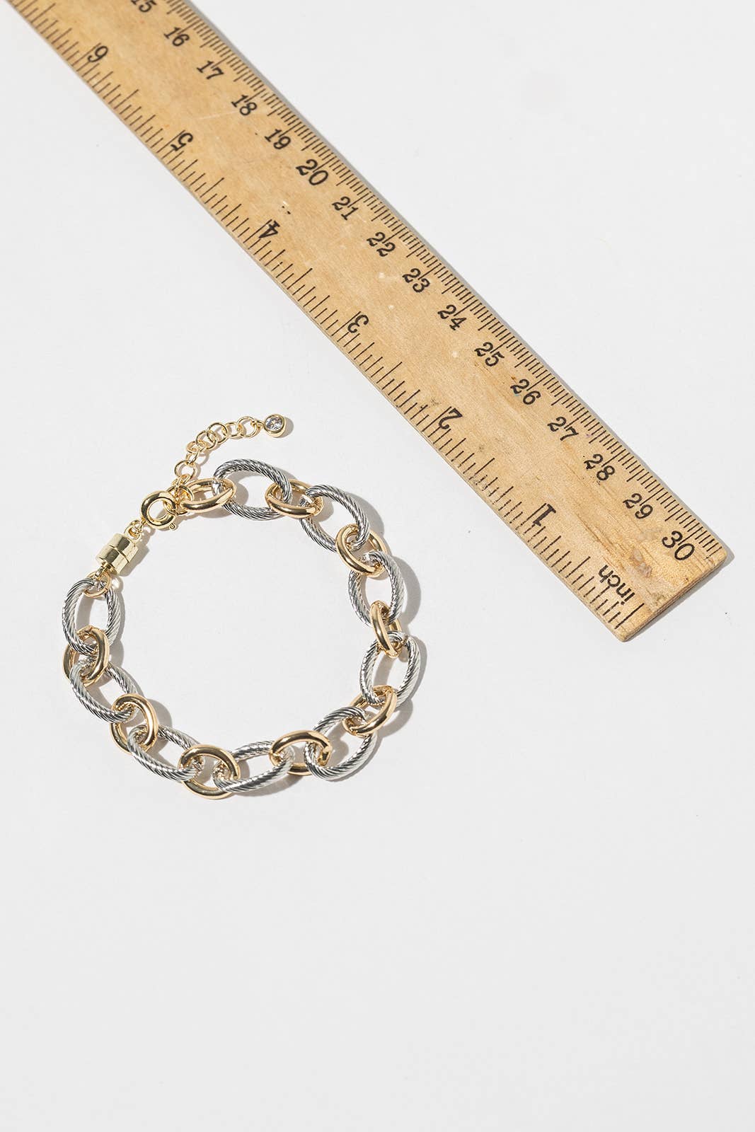 Two-Tone Twisted Link Chain Bracelet