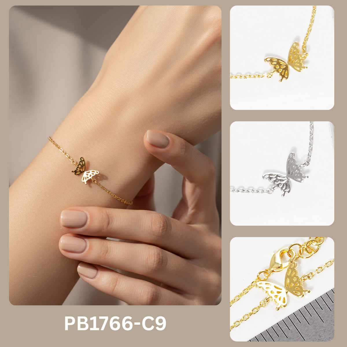 Minimalist Butterfly Charm Bracelet