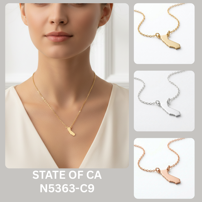 California State Outline Pendant Necklace