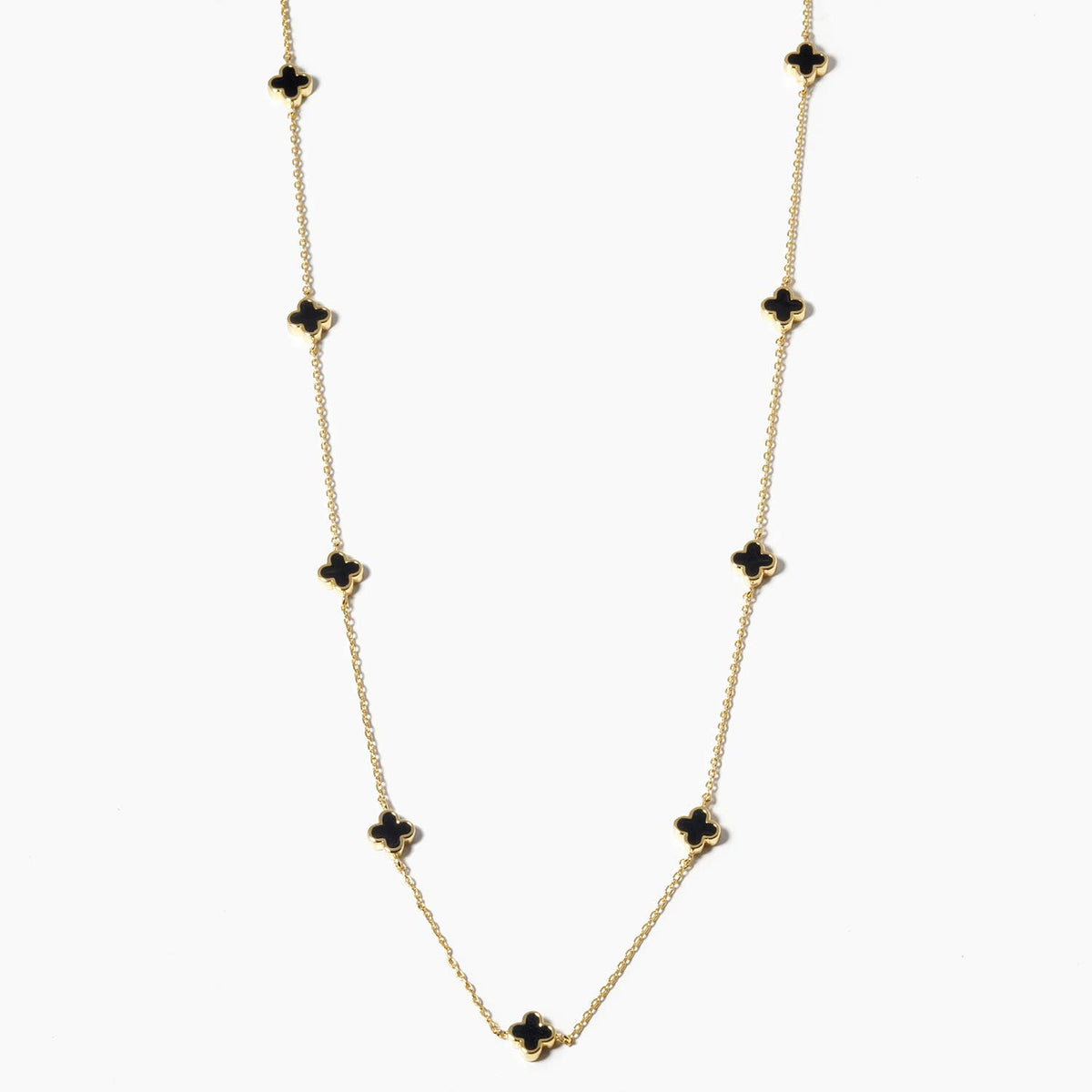 Elegant Clover Station Motif Necklace
