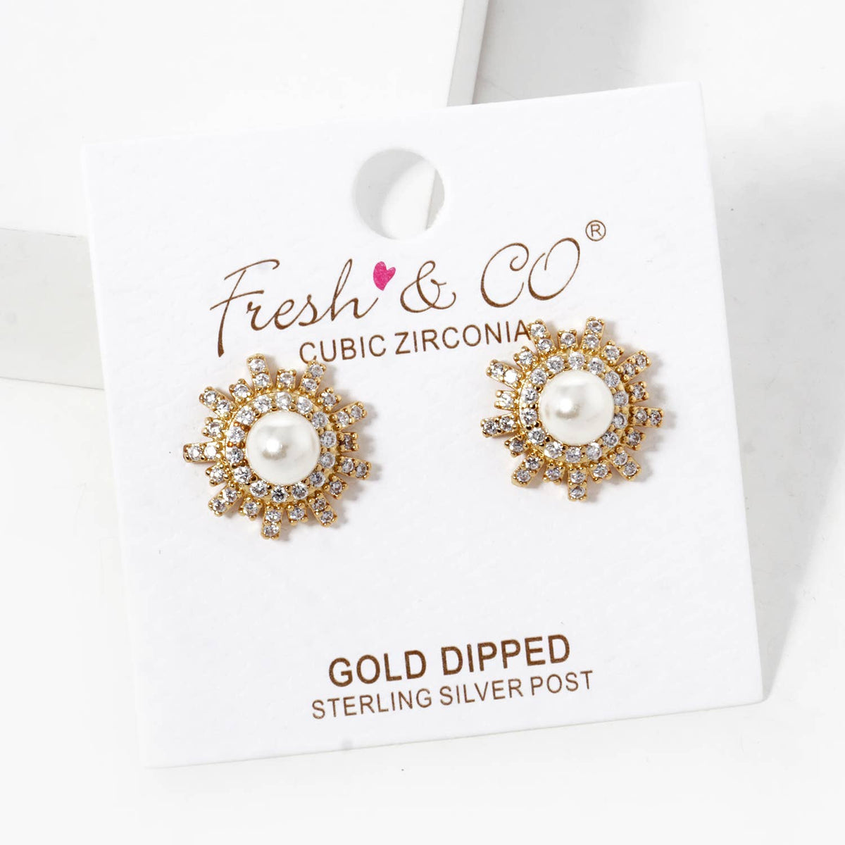 Freshwater Pearl Sunburst Stud Earrings