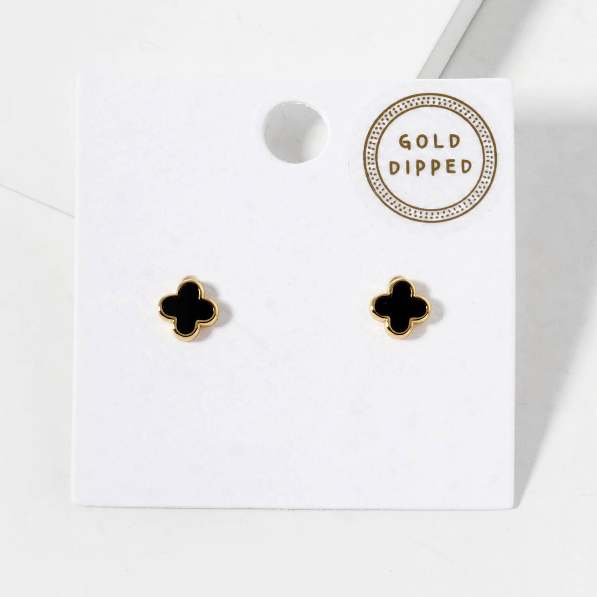 Dainty Clover Stud Earrings | Minimalist Lucky Four-Leaf