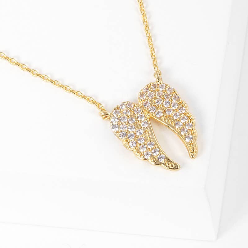 Dazzling Pavé Angel Wings Pendant Necklace
