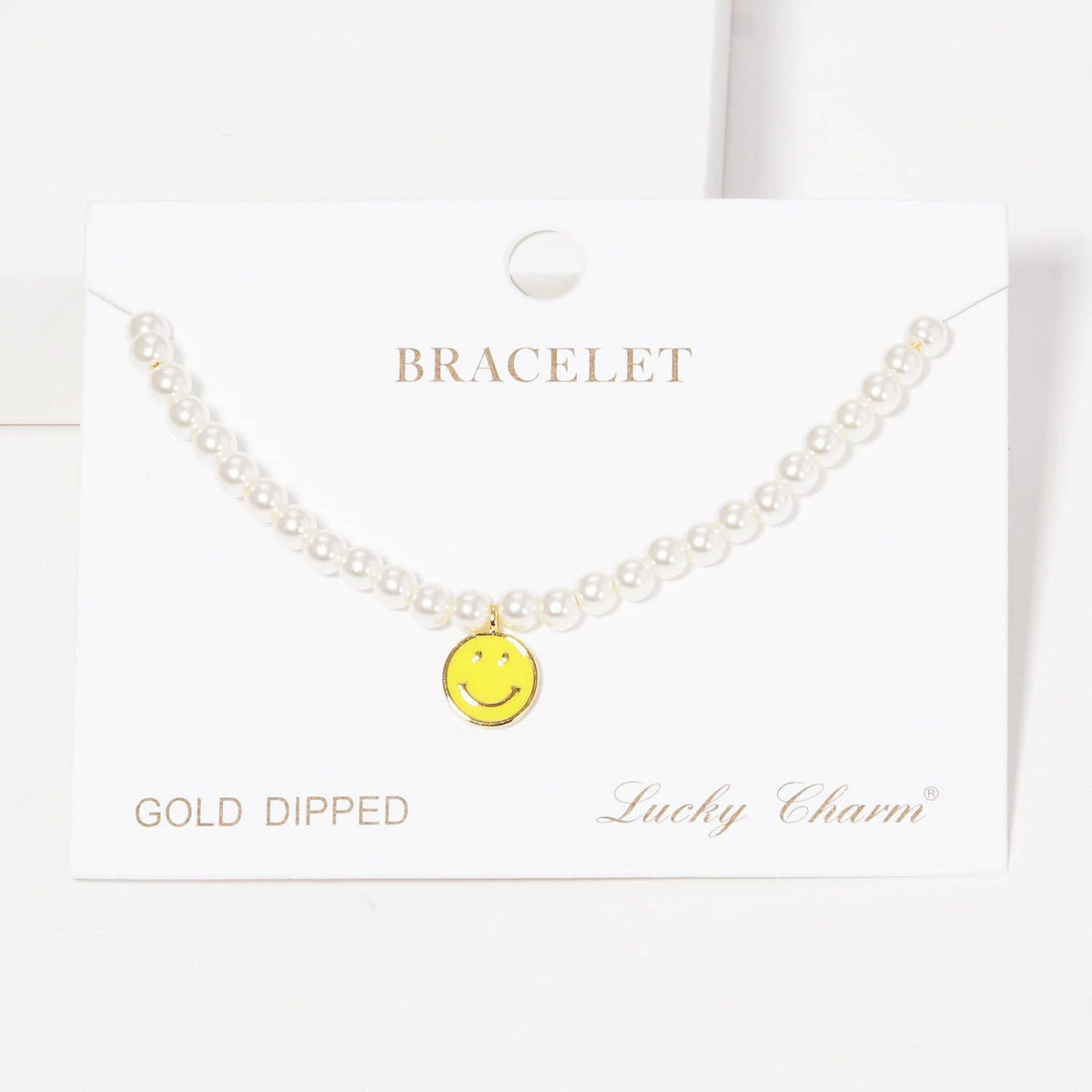 Gold Plated Freshwater Smiley Face Bracelet
