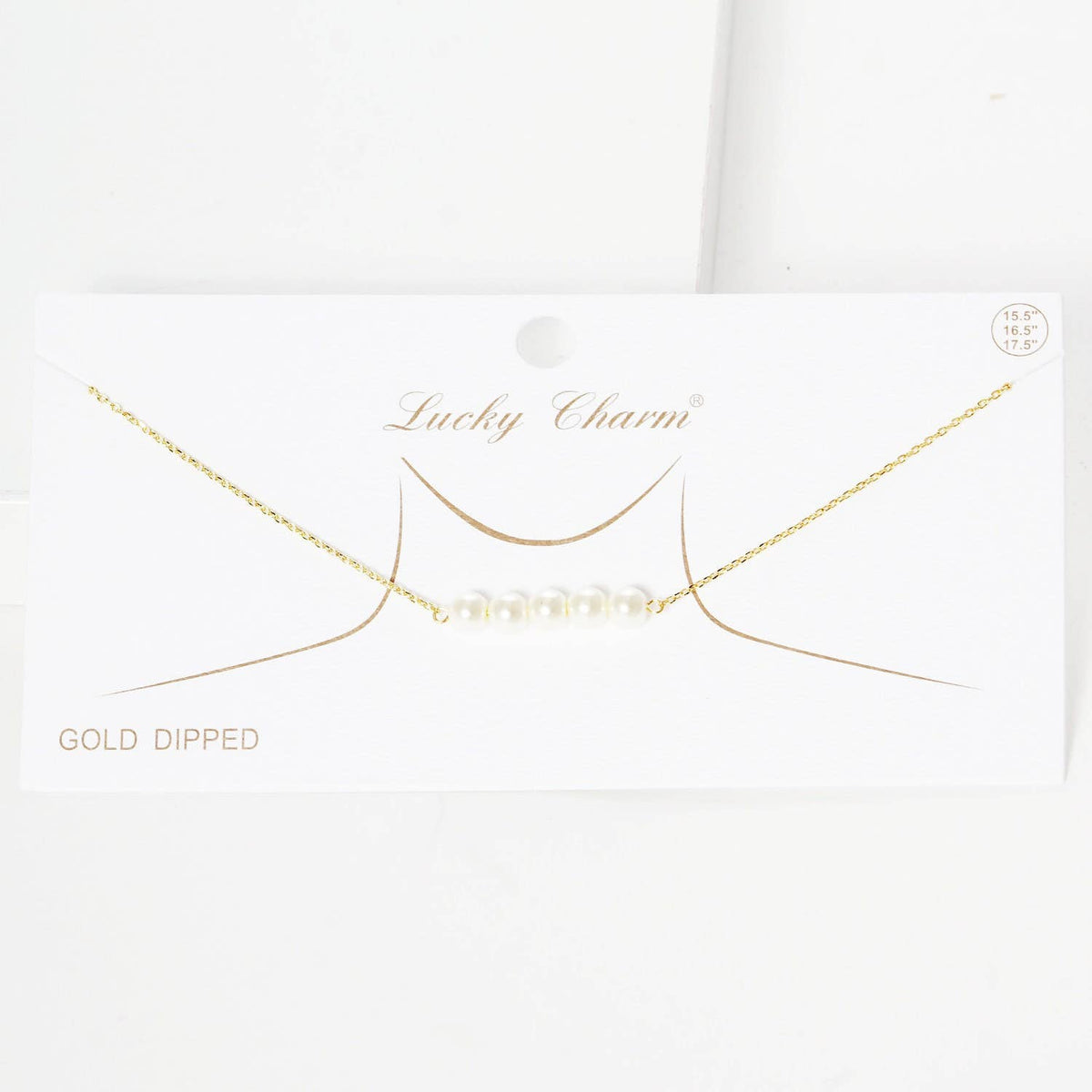 Gold 5 Beaded Freshwater Pearl Necklace