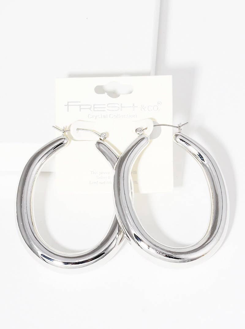 Gold Chunky Oval Huggie Earrings