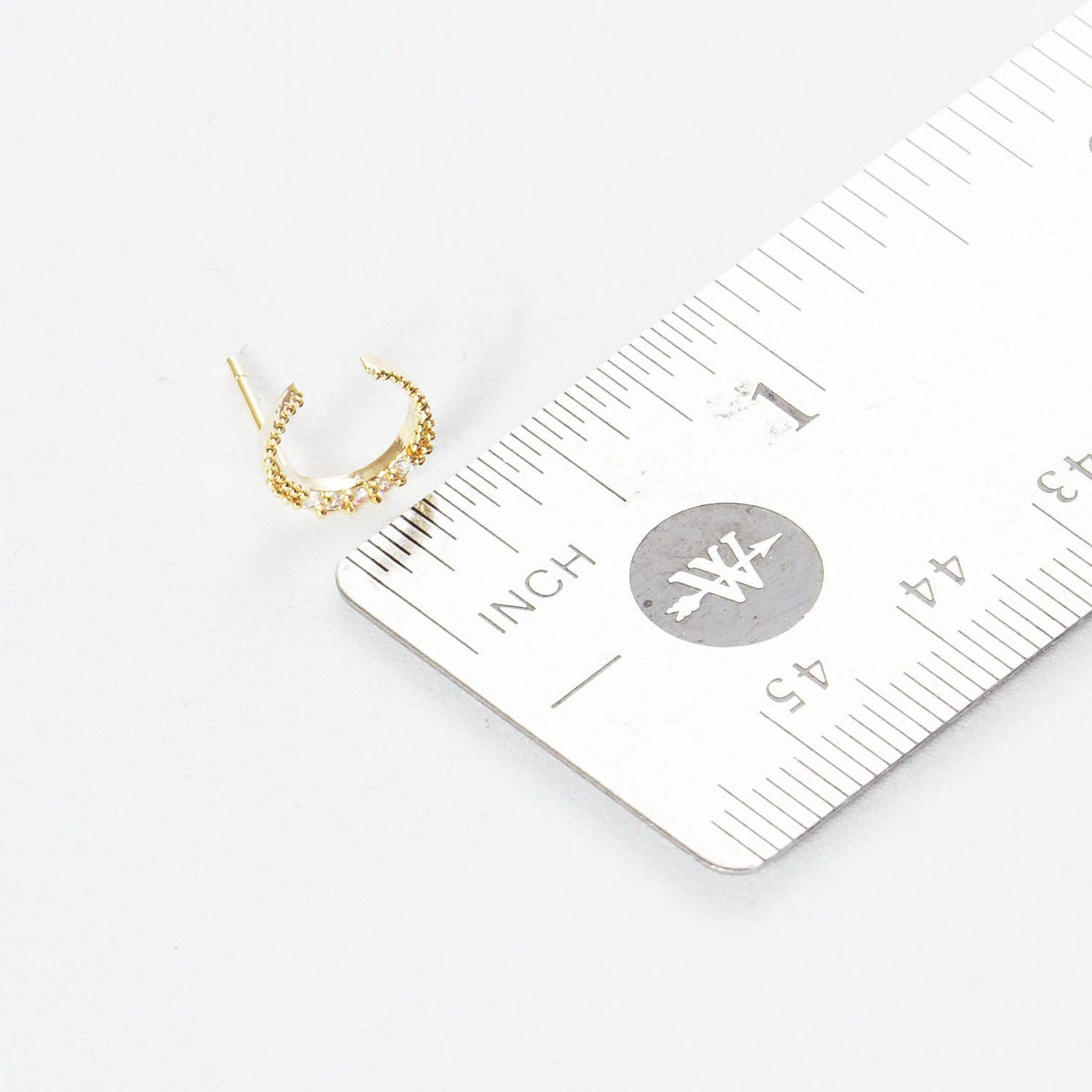 Gold Plated Crescent Moon Stud Earrings