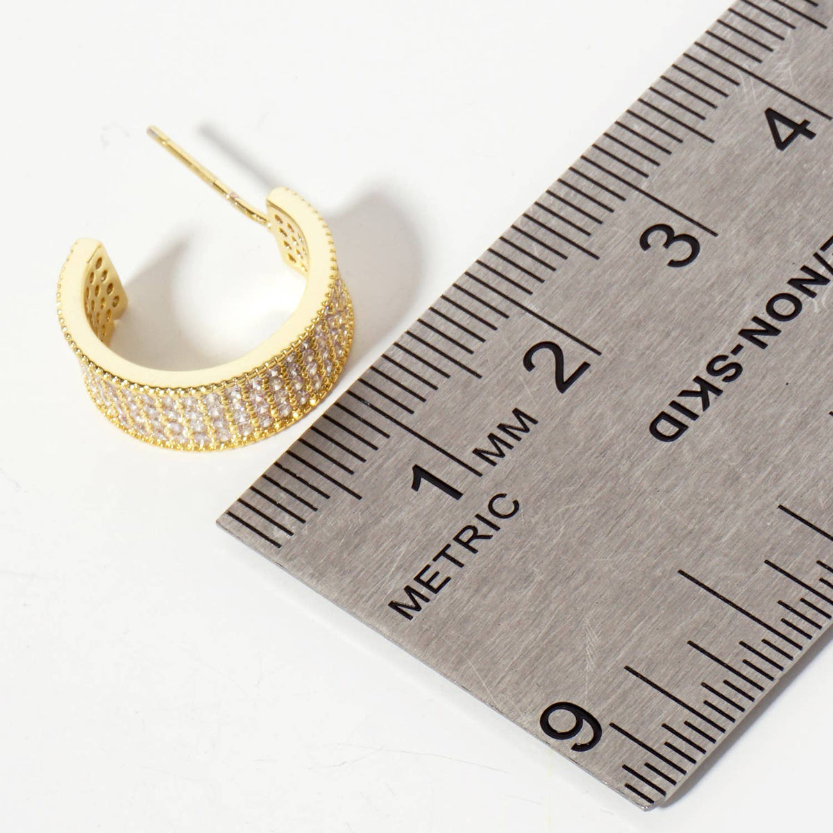 Micro-Pave-Set Open Hoop Earrings