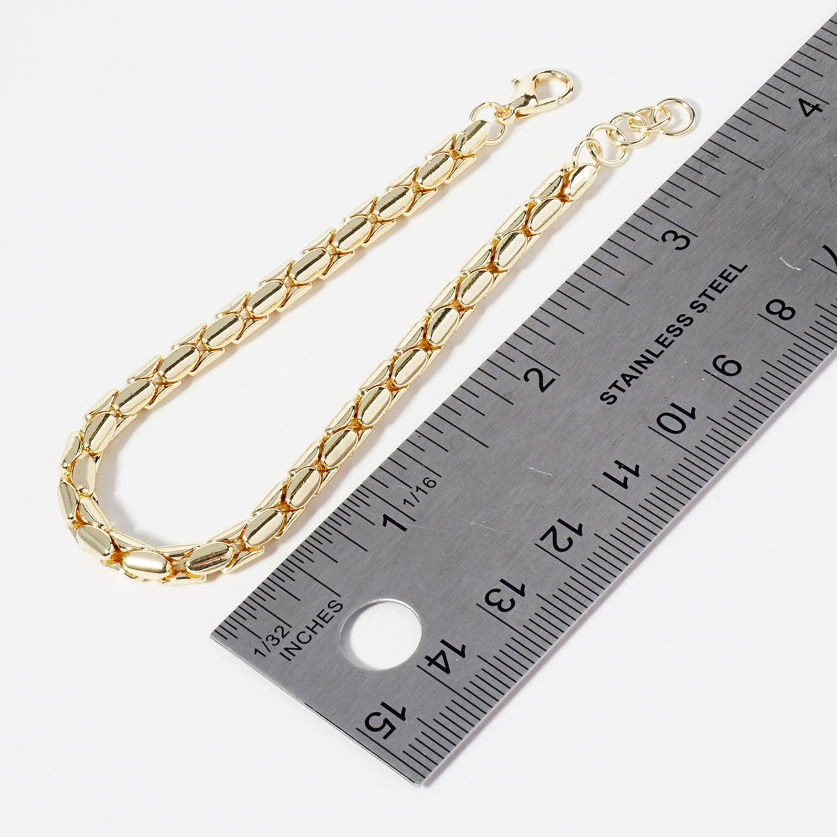 18K Gold Dipped Tube Link Chain Bracelet
