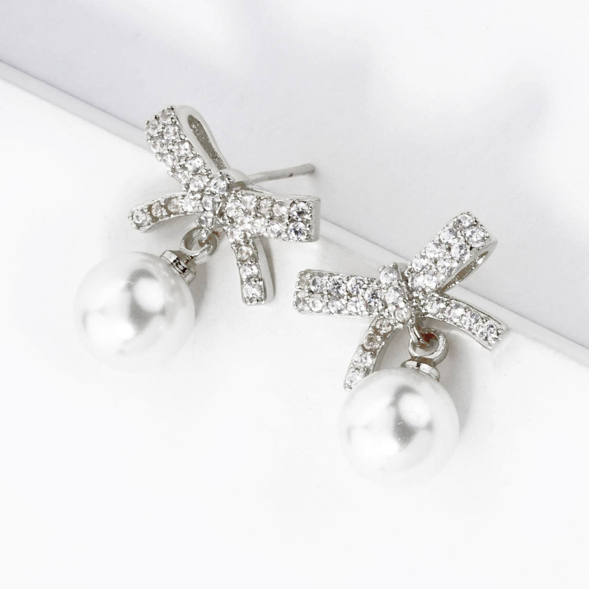 18K Gold Dipped 7mm Pearl Drop Micro Pave Set Cubic Zirconia