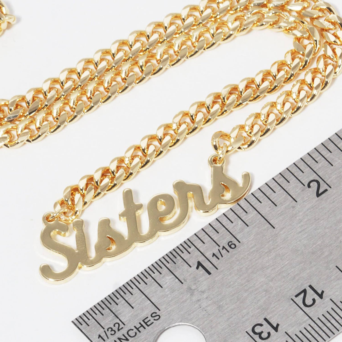Gold Plated Cuban Link SISTERS Necklace