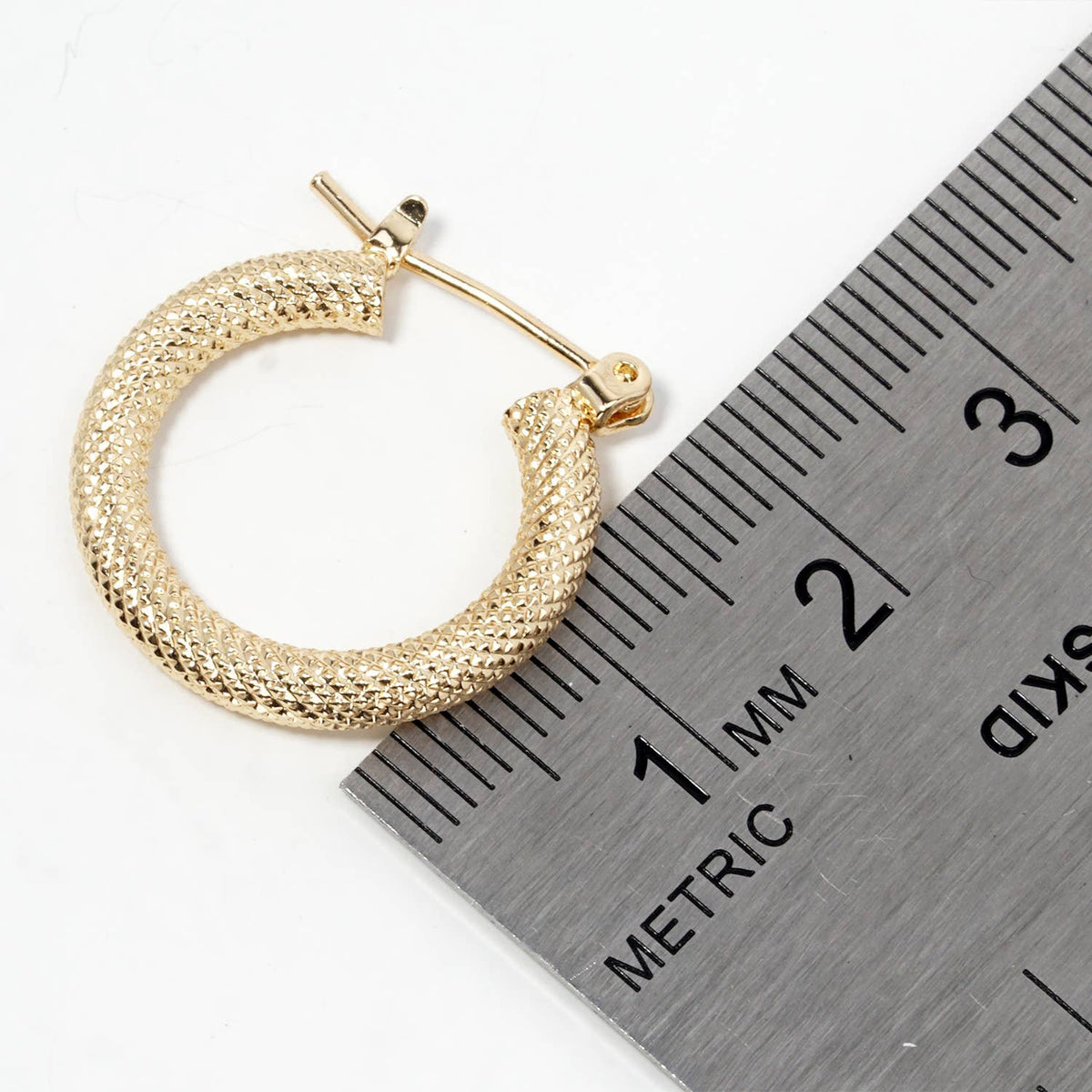 Textured Spiral Grid Hoop Earrings