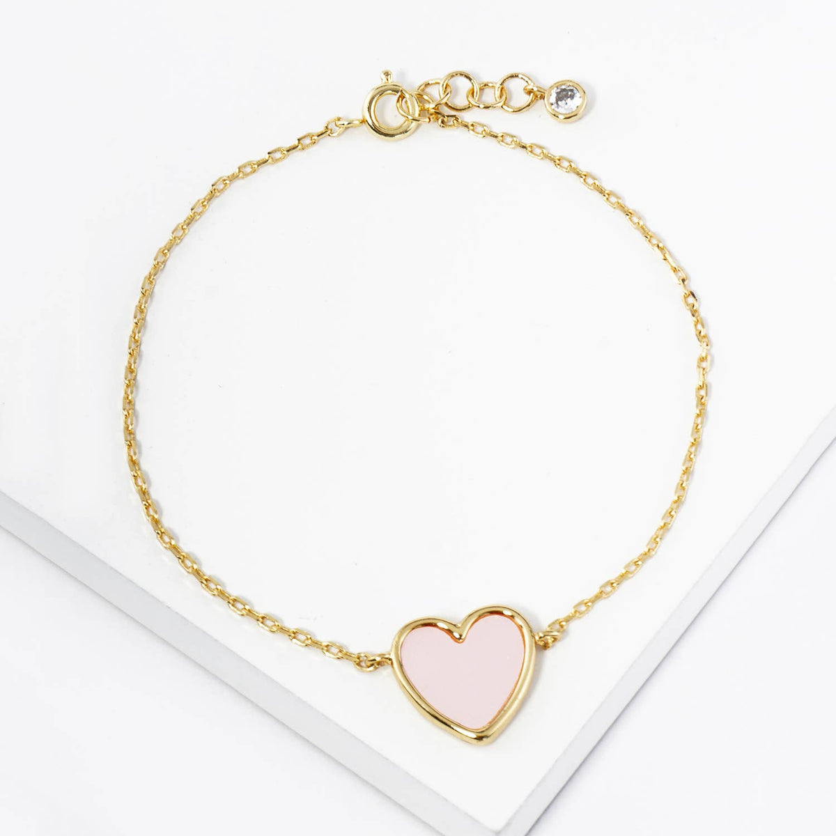 Minimalist Heart Charm Bracelet - Multi-Color Collection