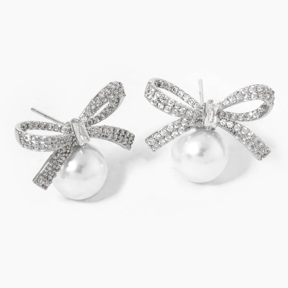 Freshwater Pearl Ribbon Stud Earrings