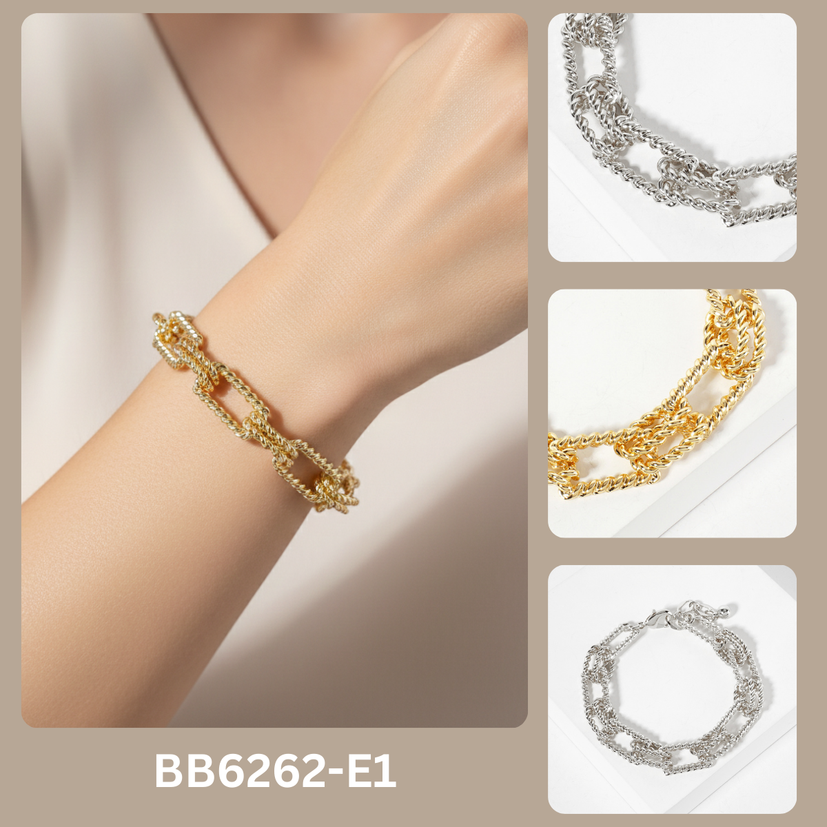 Twisted U-Link Chain Bracelet