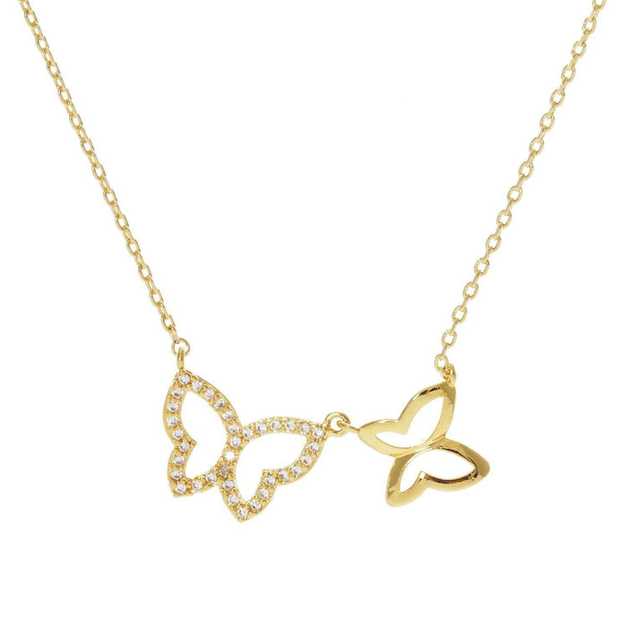 Gold Plated Couple Butterfly Necklace