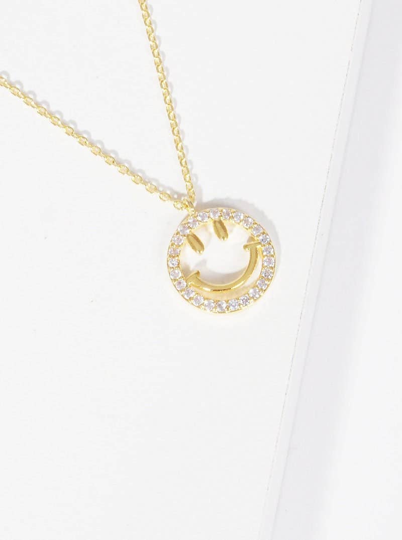 Gold Plated Smiley Face Necklace
