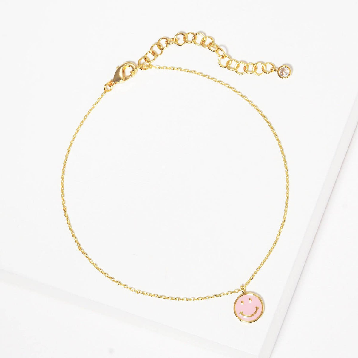 Gold Plated Smiley Face Chain Anklet