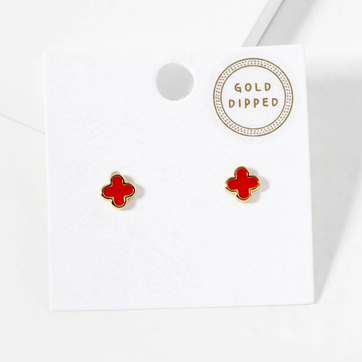 Dainty Clover Stud Earrings | Minimalist Lucky Four-Leaf
