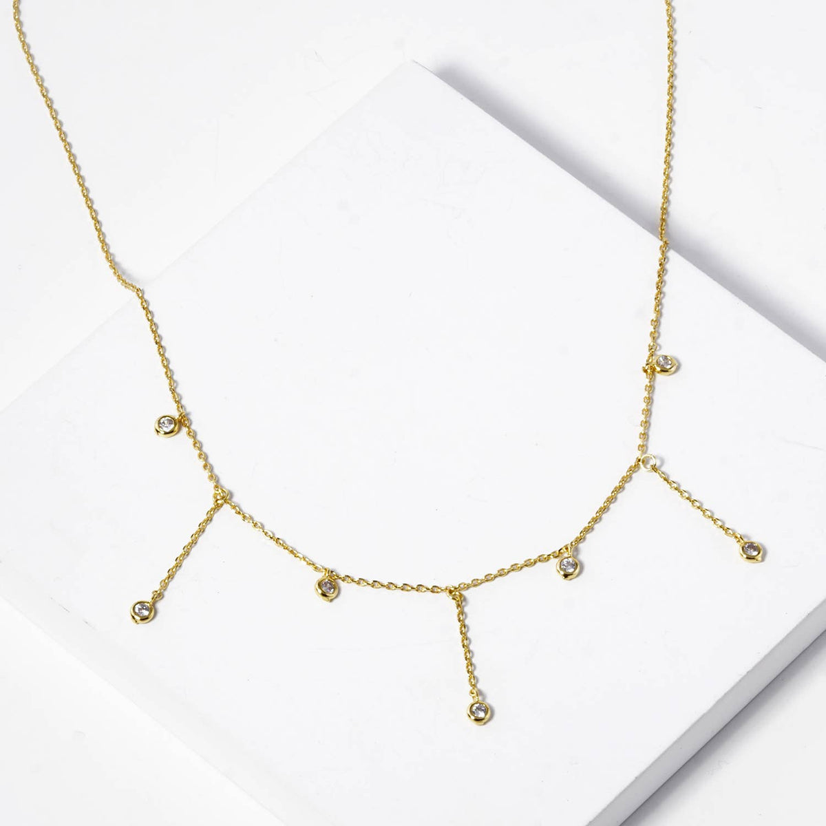 Minimalist Dangle Droplet Charm Necklace