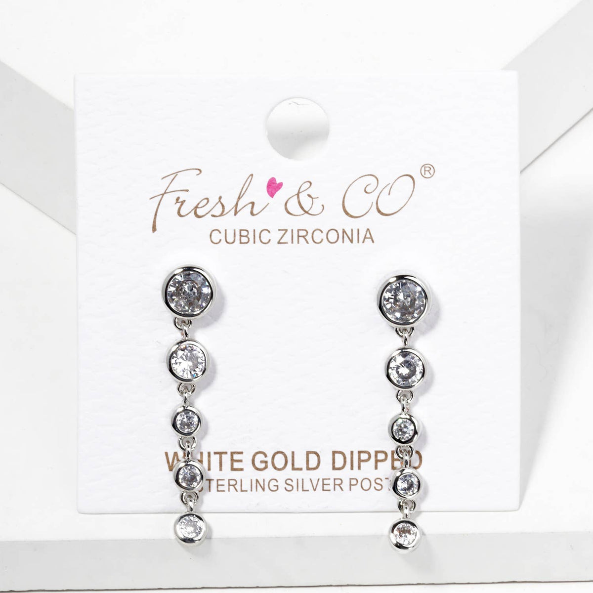 Dazzling Bezel-Set Cubic Zirconia Drop Earrings