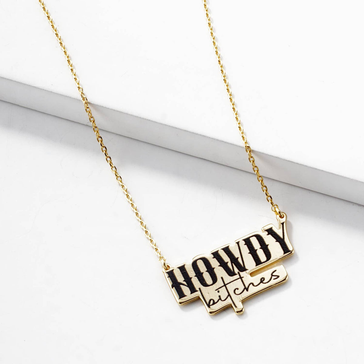Howdy Bitches Western Statement Pendant Necklace