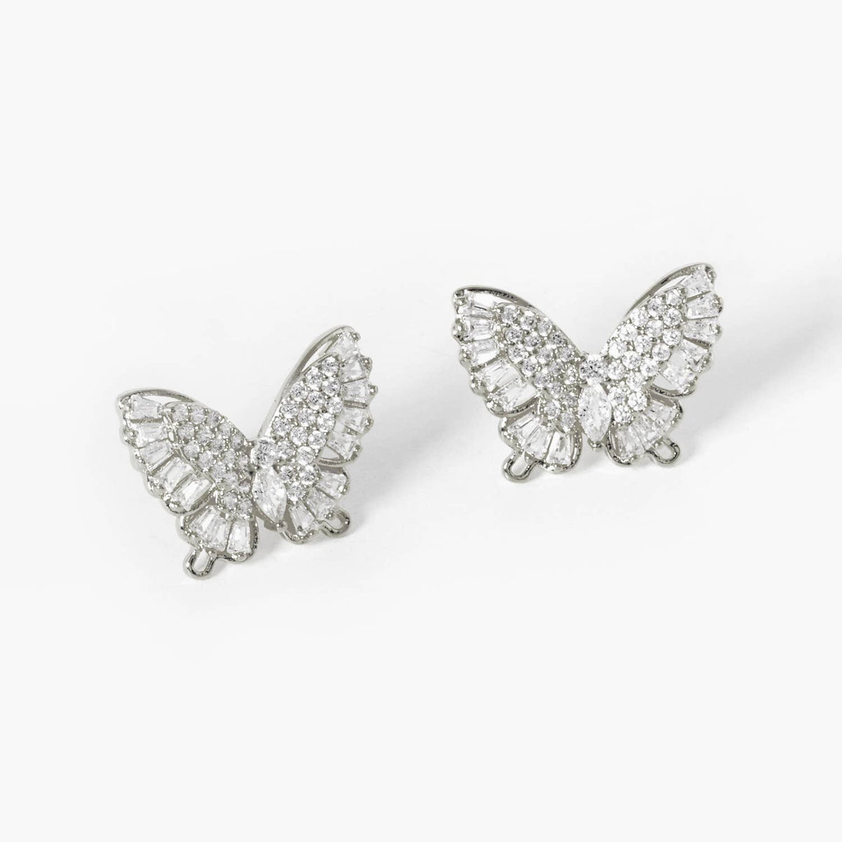 Dainty Cubic Zirconia Butterfly Stud Earrings