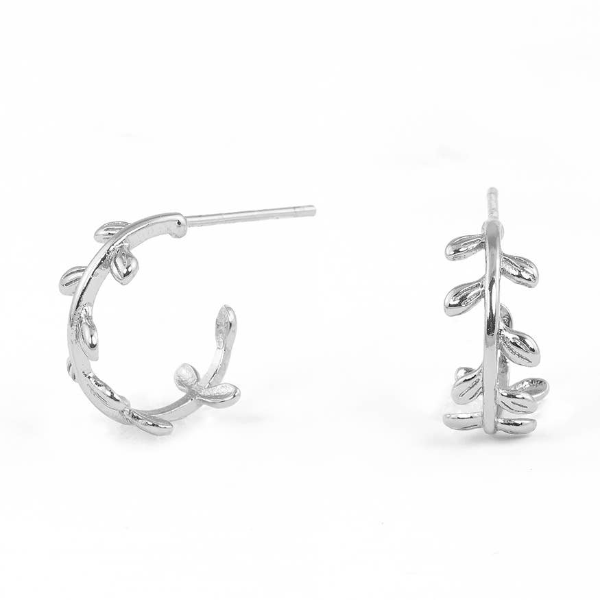 Gold Plated Vine Huggie Earrings