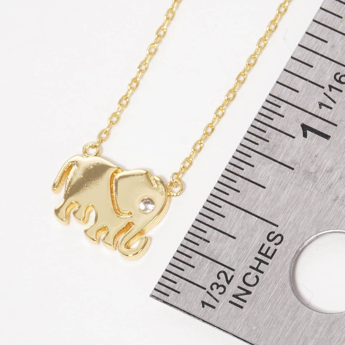 Gold Dipped Cubic Elephant Necklace