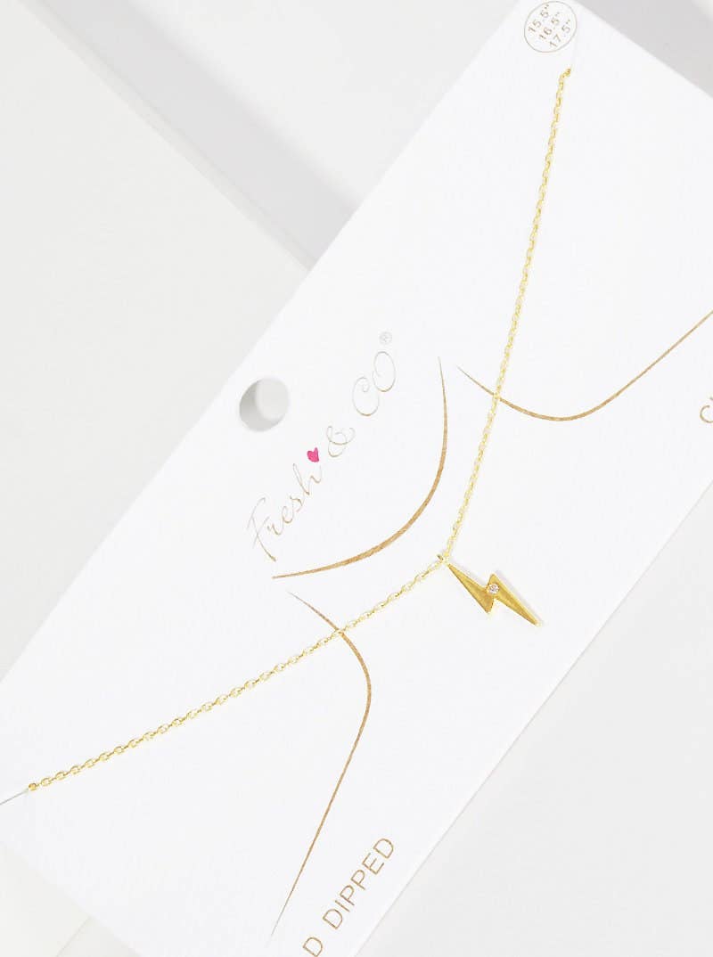 Gold Plated Thunder Charm Necklace