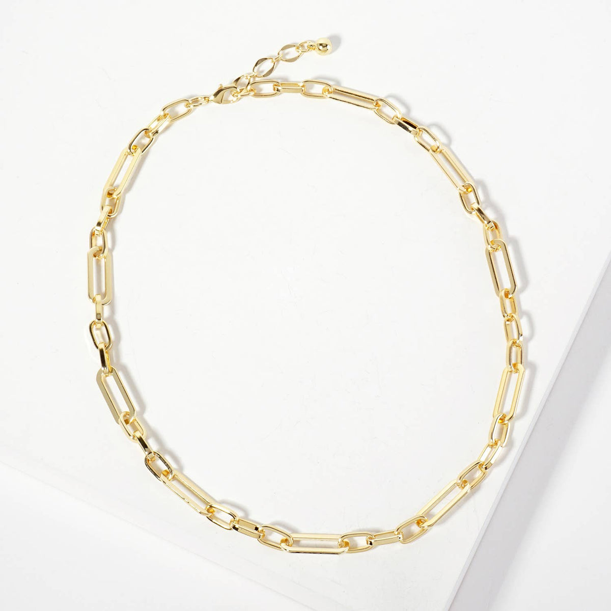 18K-Gold-Dipped 19-10mm Paperclip Chain Necklace