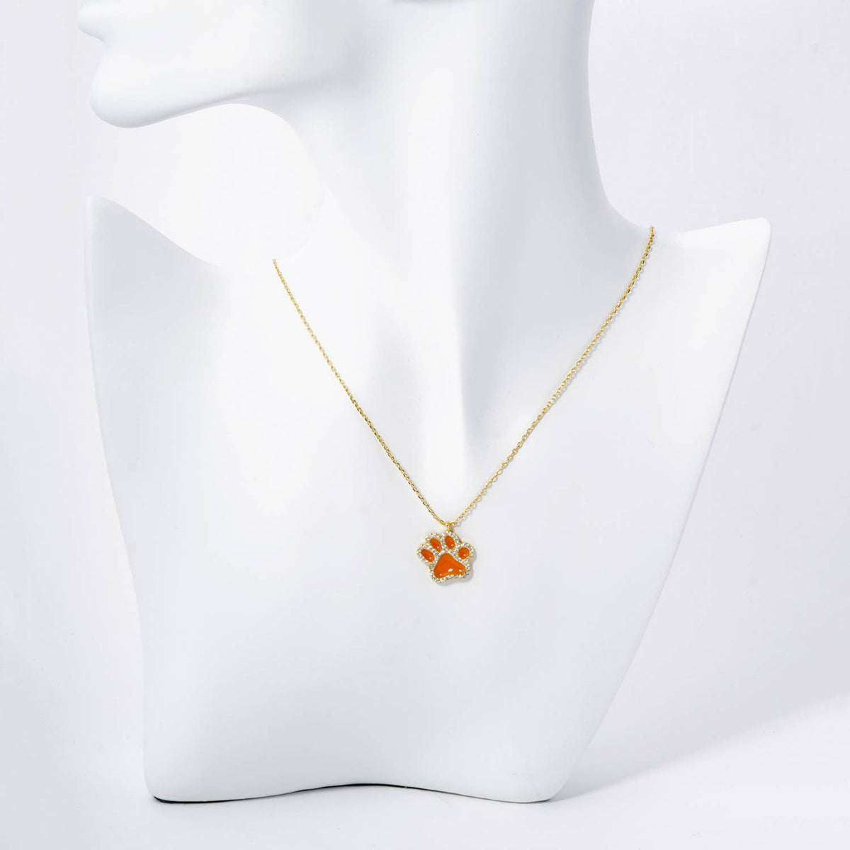 Game Day Enamel Paw Pendant Necklace.