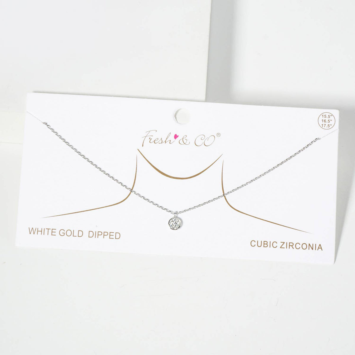 Minimalist Pave Disc Pendant Necklace