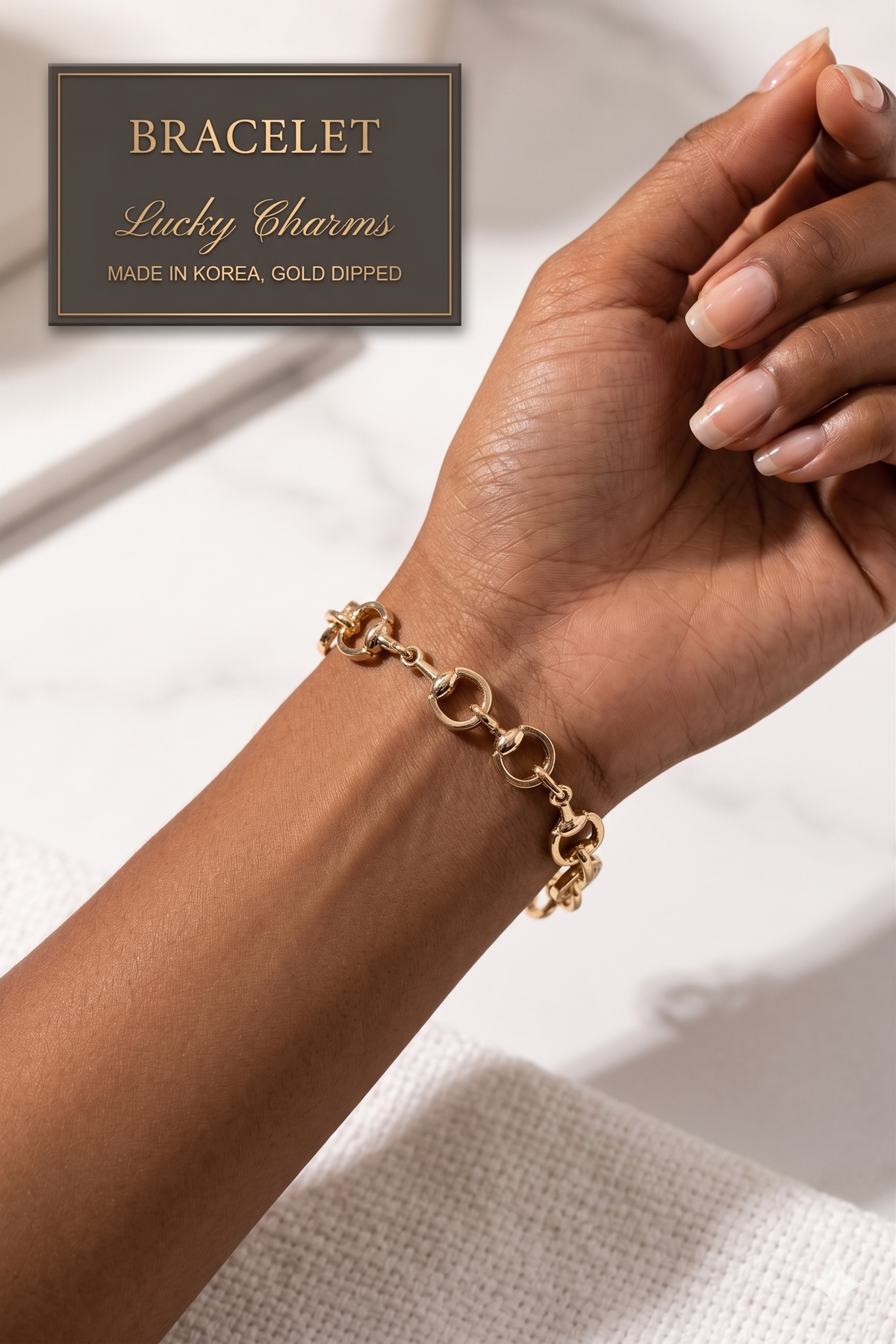 Minimalist Gold-Dipped Interlocking Link Bracelet