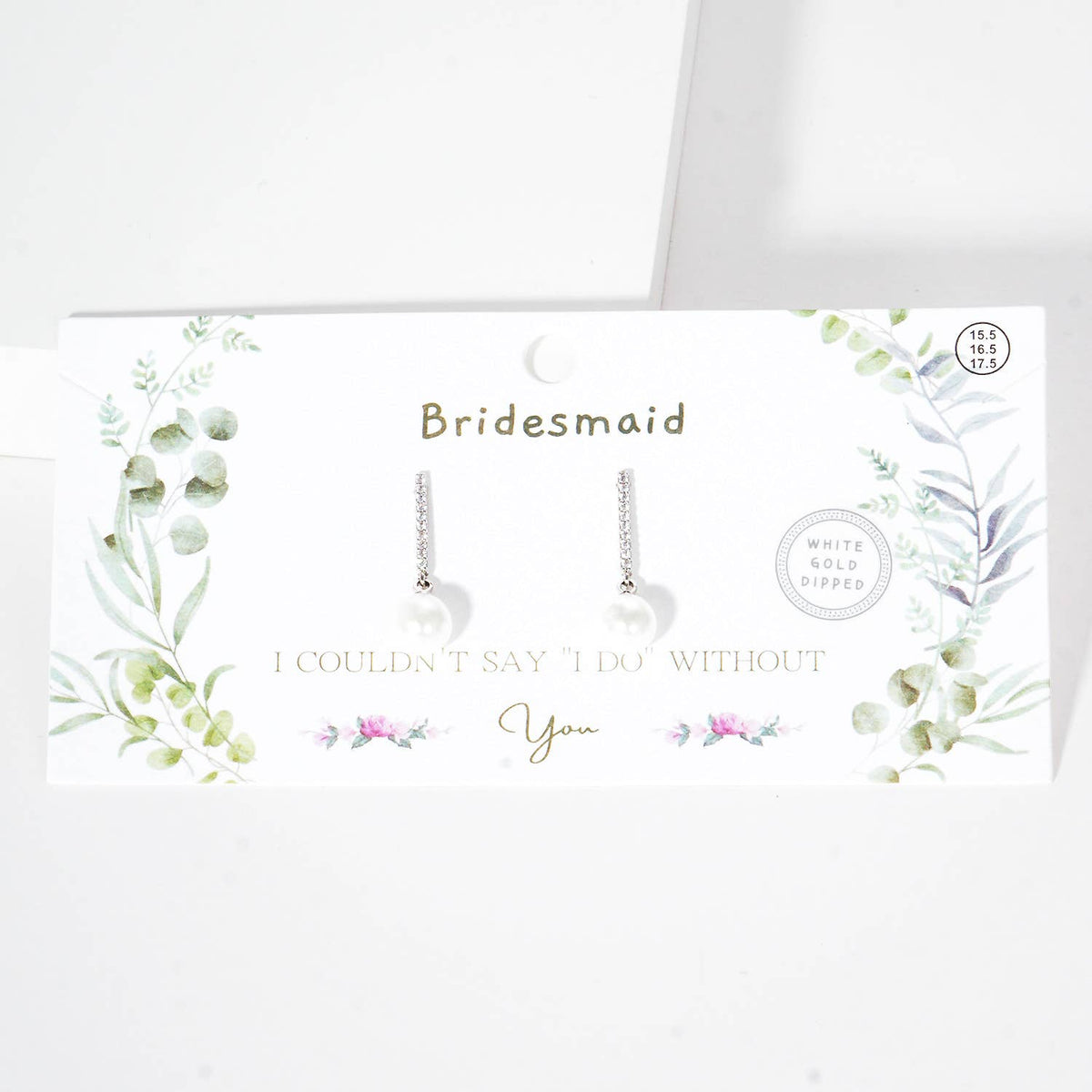 Bridesmaid Pearl & Pavé Bar Drop Earrings