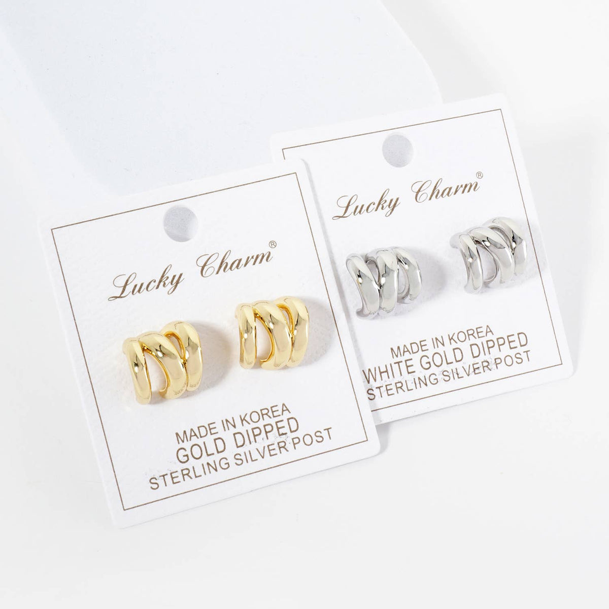 18K Gold Dipped Dainty Spiral 13mm Mini Hoop Earrings