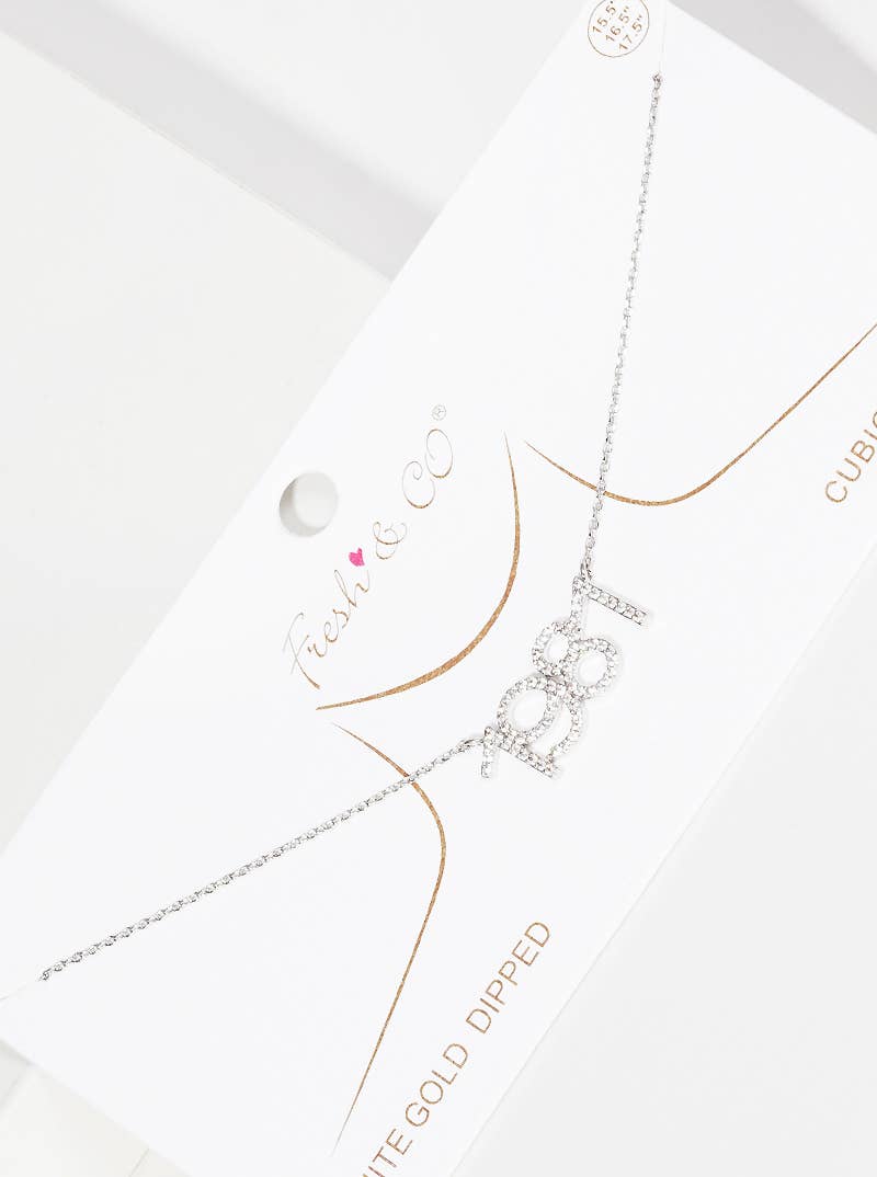 Gold Plated Cubic Birth Year Necklace